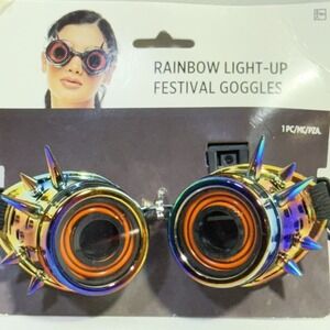 NIB‎ Rainbow Light-Up Festival Goggles